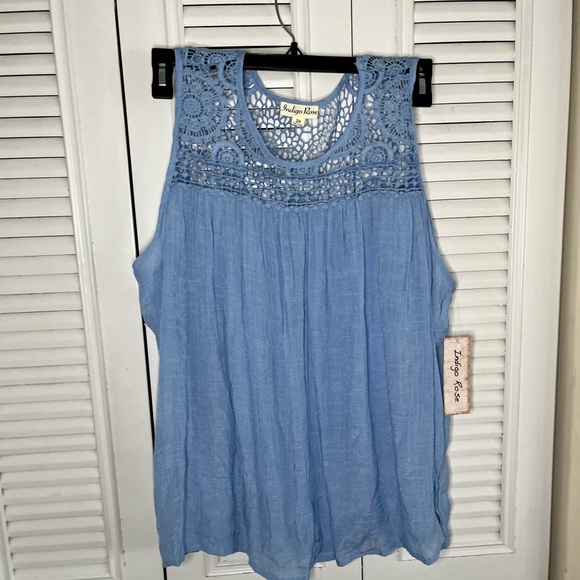 Pretty Blue sleeveless top size 2x - Picture 7 of 10